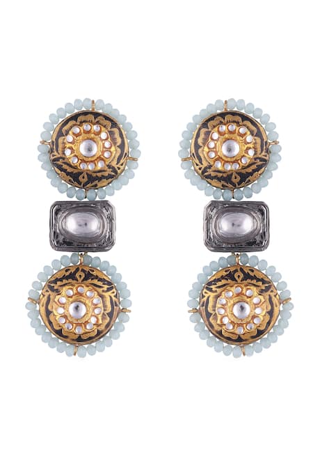 Just Jewellery Mughal Circlet Meenakari Kundan Danglers 