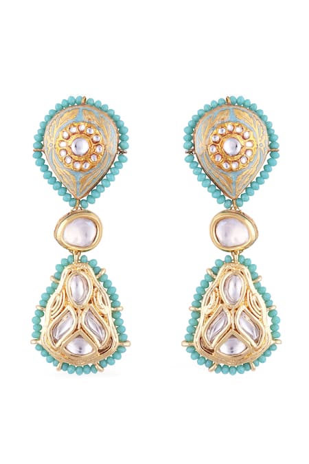 Just Jewellery Mughal Damask Meenakari Kundan Danglers 