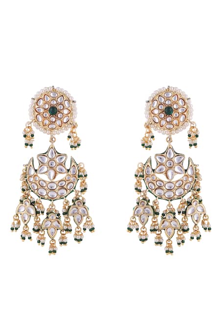 Just Jewellery Gulbahar Kundan Chandbalis 