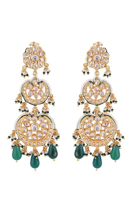 Just Jewellery Gulbahar Bloom Kundan Chandbalis 