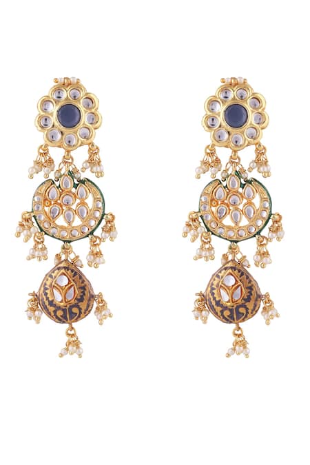 Just Jewellery Gullista Meenakari Kundan Chandbalis 