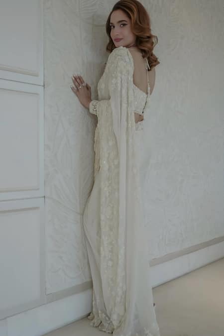 Premya By Manishii Abstract Embroidered Saree With Corset Blouse 