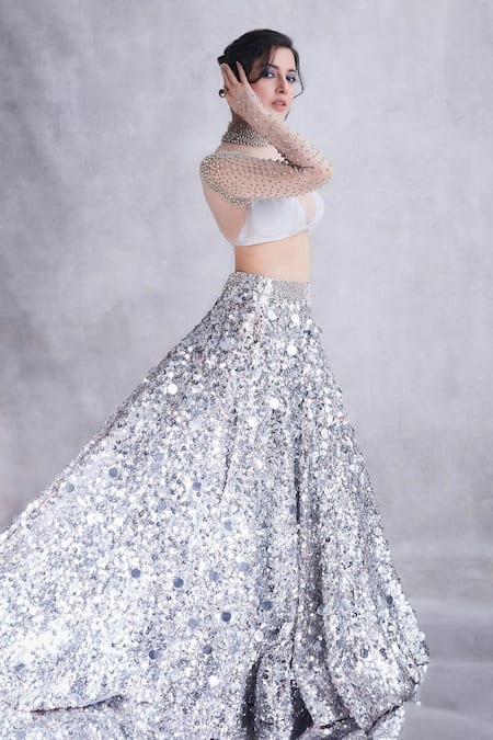 Premya By Manishii Sequin Embroidered Lehenga & Blouse Set 