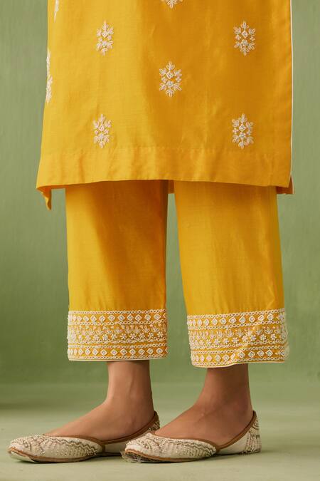 Buy Sureena Chowdhri Yellow Organza, Silk, Chanderi Sequins, Pearls, Breeze Work Kurta Set Online at Aza Fashions Buy_Sureena Chowdhri_Yellow Organza, Silk, Chanderi Sequins, Pearls, Breeze Work Kurta Set_Online_at_Aza_Fashions