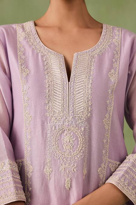 Sureena Chowdhri Purple Organza, Silk, Chanderi Embroidery, Beads, Fun In The Sun Kurta Set at Aza Fashions Sureena Chowdhri_Purple Organza, Silk, Chanderi Embroidery, Beads, Fun In The Sun Kurta Set_at_Aza_Fashions