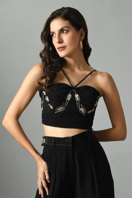 Fishcanfly Nur Zari Thread Embroidered Bustier 