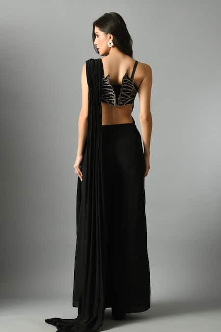 Fishcanfly Moonshine Pre-Draped Saree 