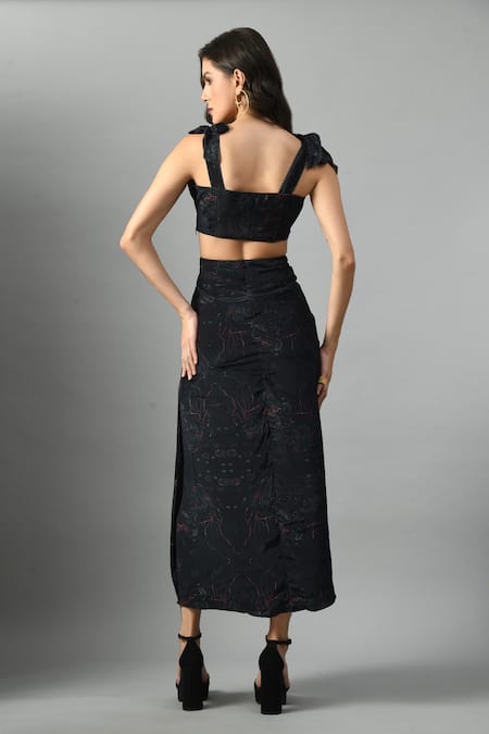 Fishcanfly Alice In Wondersea Pattern Draped Skirt 