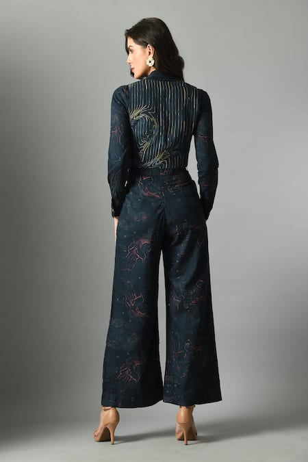 Fishcanfly Alice In Wondersea Pattern Flared Trouser 