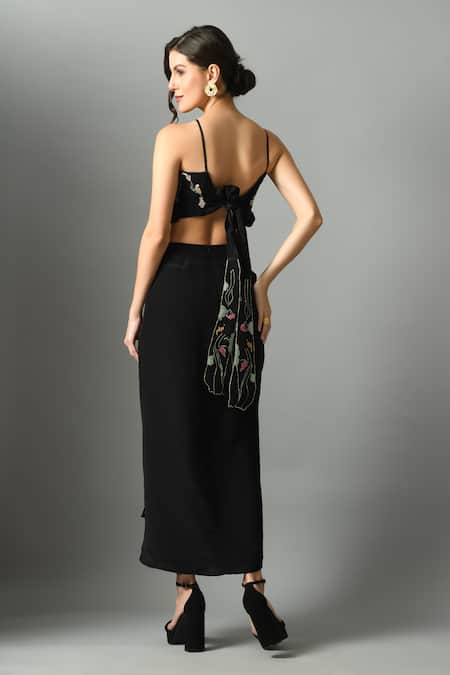 Fishcanfly Nur Embroidered Bustier & Moonshine Draped Skirt Set 