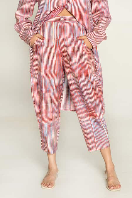 Rias Jaipur_Multi Color Cotton Plosky Cloud Print Culottes _Online_at_Aza_Fashions