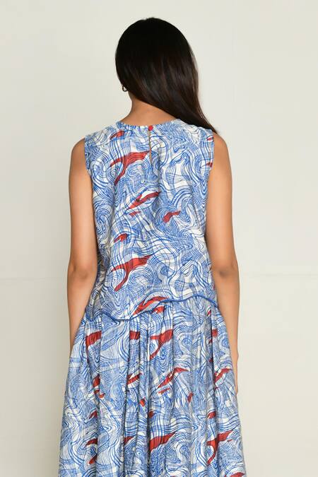 Rias Jaipur Ponzo Abstract Print Top 