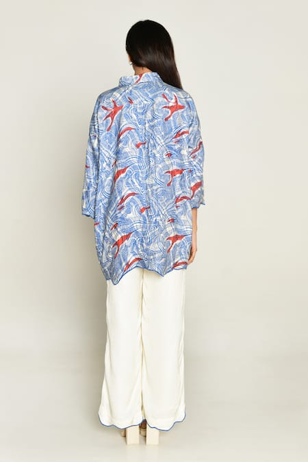 Rias Jaipur Ponzo Abstract Print Shirt 