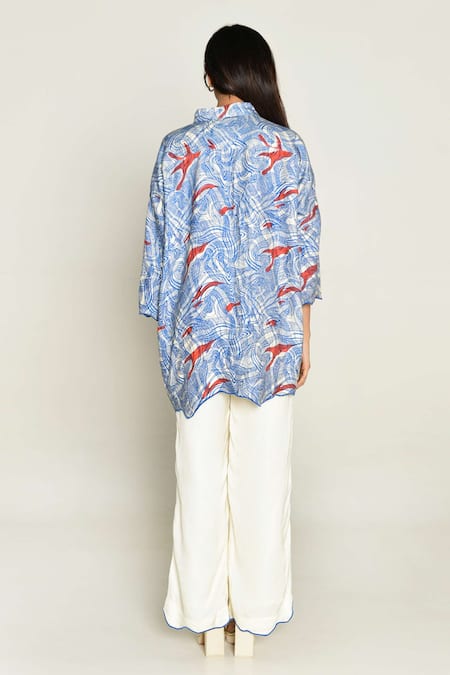 Rias Jaipur Ponzo Abstract Print Shirt With Pant 