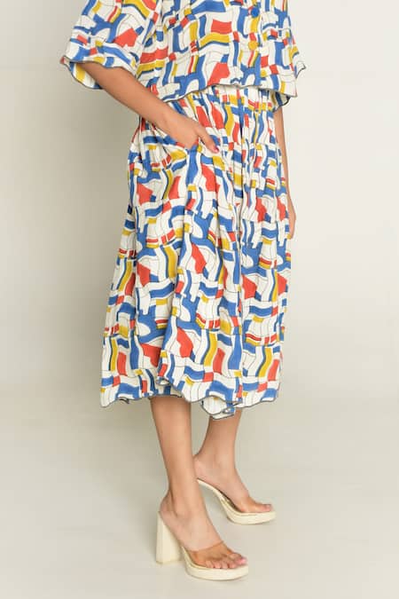 Rias Jaipur Escher Print Skirt 