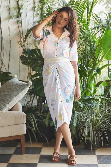 Sonam Parmar Jhawar Julie Stamp Print Dress 