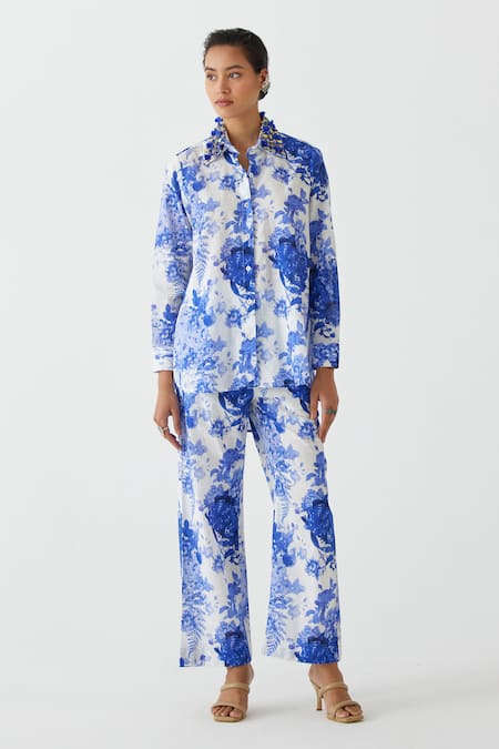 Studio Rigu Chinz Floral Print Shirt With Pant 