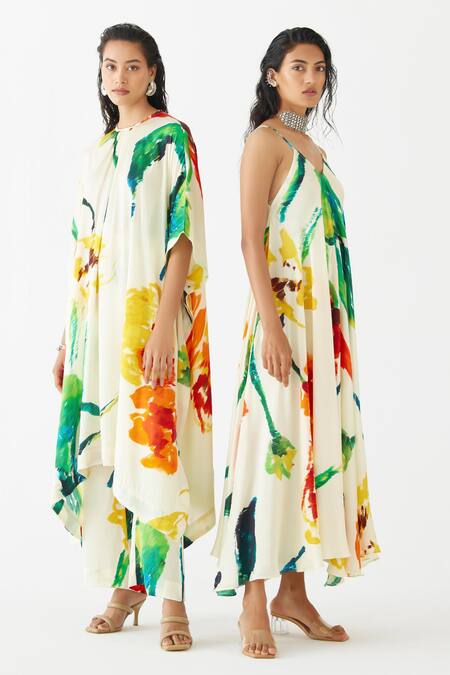 Studio Rigu Multi Color Velvet V-neck Monet Print Strappy Dress Online at Aza Fashions Studio Rigu_Multi Color Velvet V-neck Monet Print Strappy Dress _Online_at_Aza_Fashions