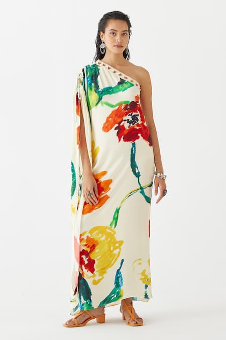 Studio Rigu Monet Print Asymmetric Dress 