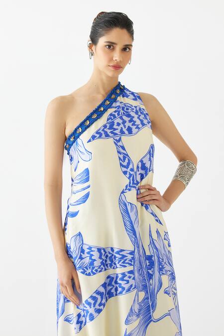 Buy Studio Rigu Blue Velvet, Velour Embroidery Vegan Silk Aphrodite Print Tunic With Pant Online at Aza Fashions Buy_Studio Rigu_Blue Velvet, Velour Embroidery Vegan Silk Aphrodite Print Tunic With Pant _Online_at_Aza_Fashions