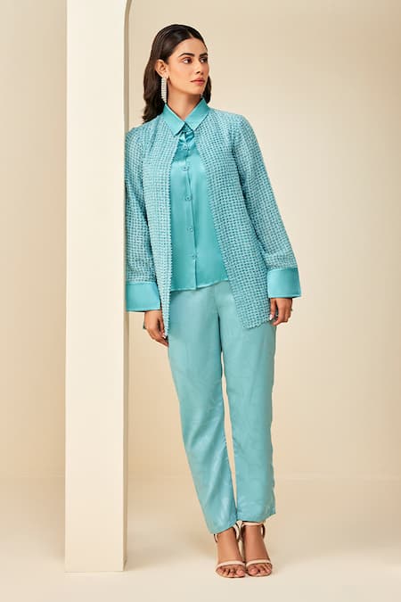 Couche Balanced Quirk Textured PatternShirt & Pant Set 