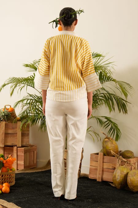 Urban Life Cotton Poplin Floral Embroidered Shirt 