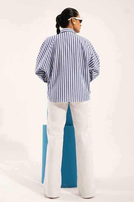 Urban Life Floral Embroidered Cotton Poplin Shirt 