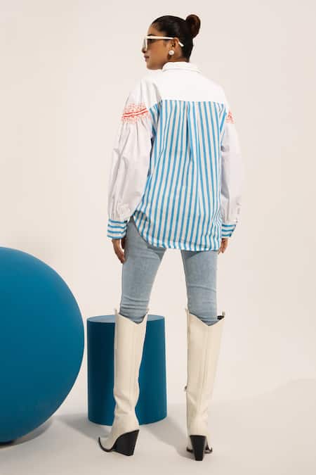 Urban Life Cotton Poplin Embroidered Shirt 