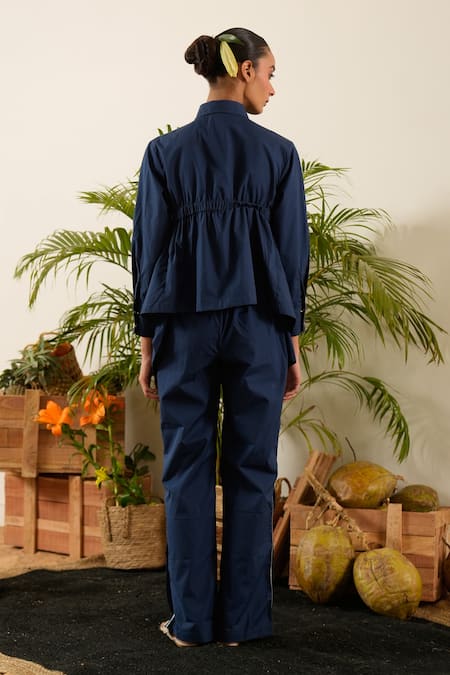 Urban Life Low-High Cotton Poplin Ruched Shirt 