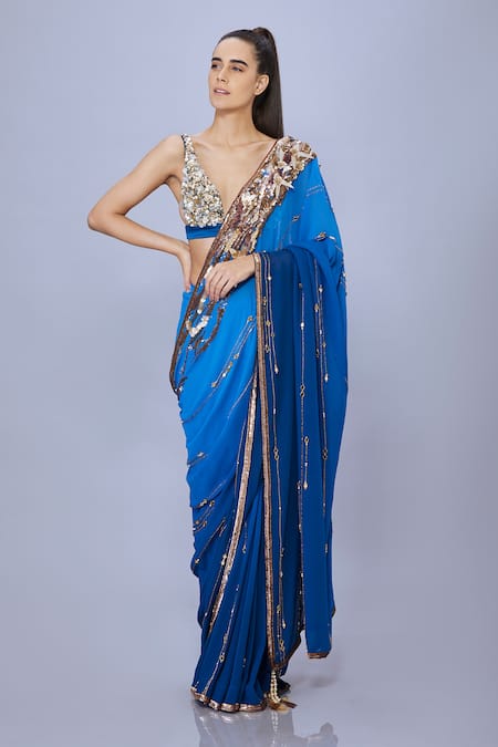 DILNAZ Hand Embroidered Saree 