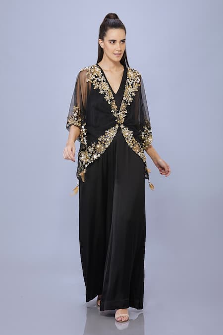 DILNAZ Hand Embroidered Kaftan With Jumpsuit 