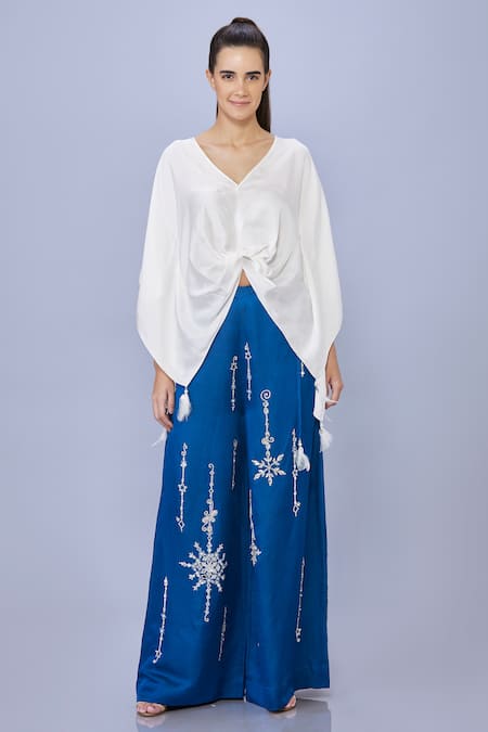 DILNAZ Snowflake Pattern Embellished Trouser 