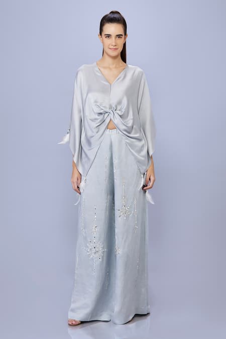 DILNAZ Tasselled Asymmetric Short Kaftan 