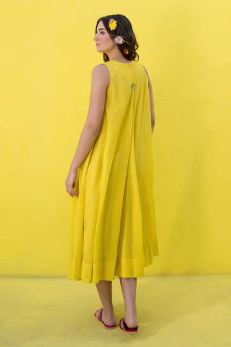 Nimbu Mirchi Sequin Florence Patch Embroidered Midi Dress 