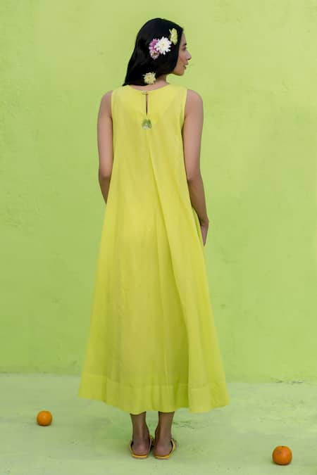 Nimbu Mirchi Sequin Flora Patch Embroidered Midi Dress 