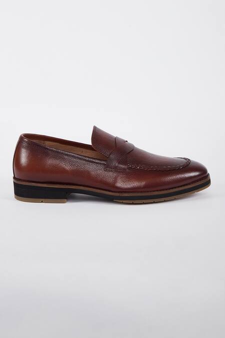 Buy Hats Off Accessories Brown Solid Slip-on Loafers Online at Aza Fashions Buy_Hats Off Accessories_Brown Solid Slip-on Loafers_Online_at_Aza_Fashions