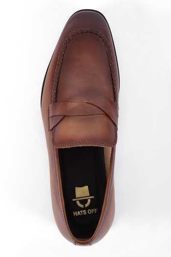 Shop Hats Off Accessories Brown Solid Slip-on Loafers Online at Aza Fashions Shop_Hats Off Accessories_Brown Solid Slip-on Loafers_Online_at_Aza_Fashions