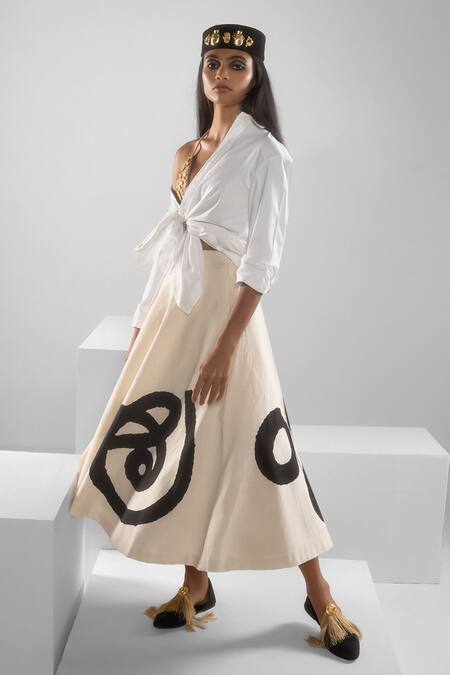 Buy Masaba White Cotton Embroidery Collared The Not So Classic Placement Embellished Shirt Online at Aza Fashions Buy_Masaba_White Cotton Embroidery Collared The Not So Classic Placement Embellished Shirt _Online_at_Aza_Fashions