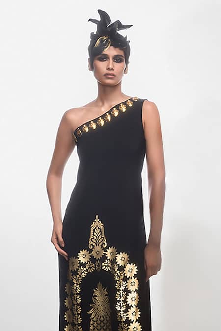 Masaba Ananas Print One Shoulder Tunic With Trouser 