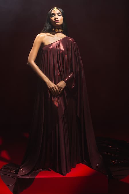 Masaba Molten Lava Asymmetric Top & Skirt Set 