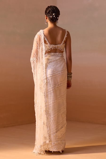 Nitika Gujral Swarovski Work Saree With Blouse 