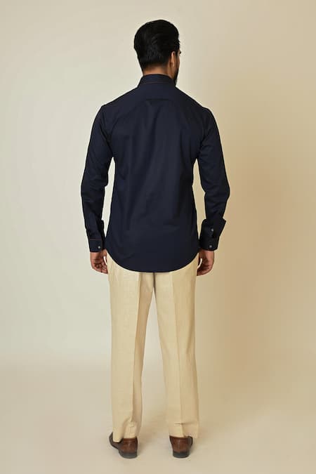 PAARSH Camel Cactus Embroidered Shirt 