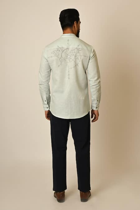 PAARSH World Map Embroidered Shirt 
