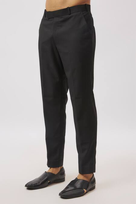 Nero By Shaifali And Satya_Black Suiting Embroidered Thread Jodhpuri With Trouser_Online_at_Aza_Fashions