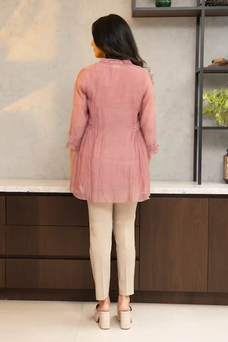 OMI Nora Bloom Lace Embellished Tunic With Slip 