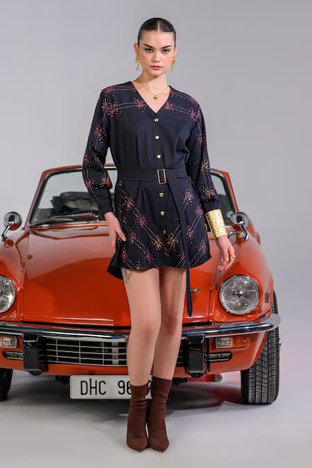 The Dramebaaz Co Stardust Symphony Button Down Dress 