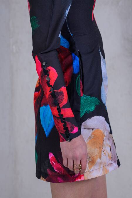 Buy The Dramebaaz CO Black Polyester Sequins La Vie En Rose Printed Dress Online at Aza Fashions Buy_The Dramebaaz CO_Black Polyester Sequins La Vie En Rose Printed Dress _Online_at_Aza_Fashions