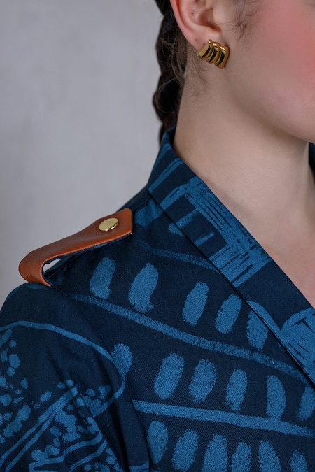 Shop The Dramebaaz CO Blue Cotton Denim Twill Printed Mega Montera Neptunes Folia Shirt And Pant Set Online at Aza Fashions Shop_The Dramebaaz CO_Blue Cotton Denim Twill Printed Mega Montera Neptunes Folia Shirt And Pant Set _Online_at_Aza_Fashions