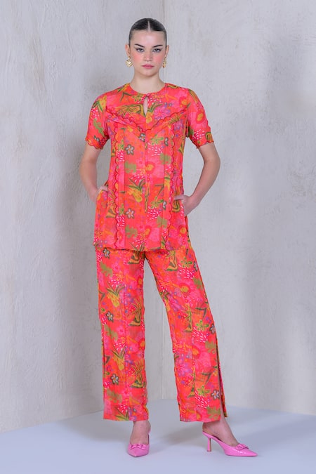 The Dramebaaz Co Orchids Floral Print Top With Pant 