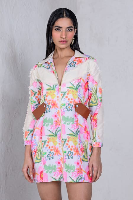The Dramebaaz CO Petunia Power Floral Print Dress 